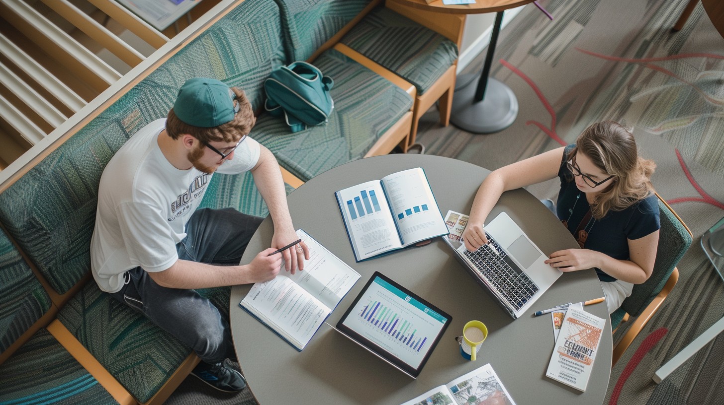 Free Studious Academic Pair Image - Students, Studying, Library ...
