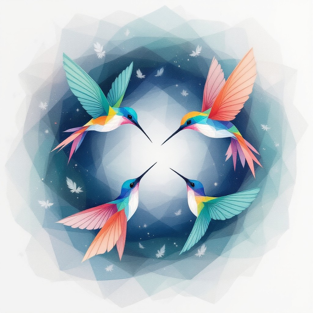 Free Geometric Hummingbird Dance Image - Hummingbird, Geometric ...