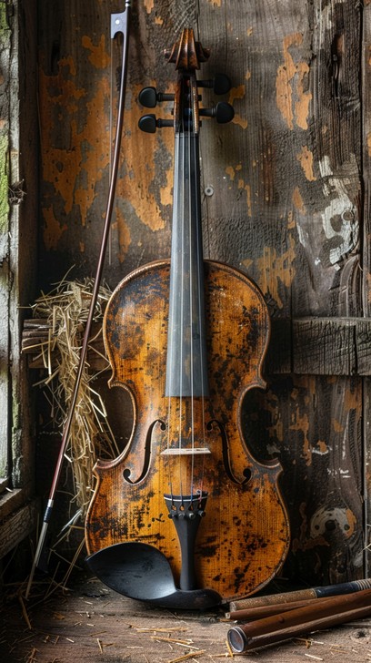 Rustic Fiddle Free Vintage Violin Resting Image | Download at StockCake