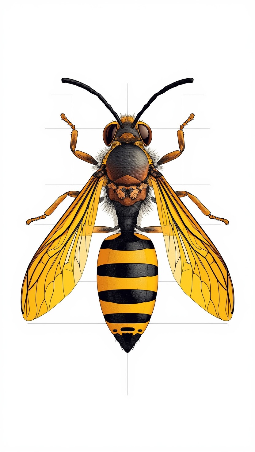 Free Wasp Anatomy Blueprint Image - Insect, Anatomy, Blueprint ...