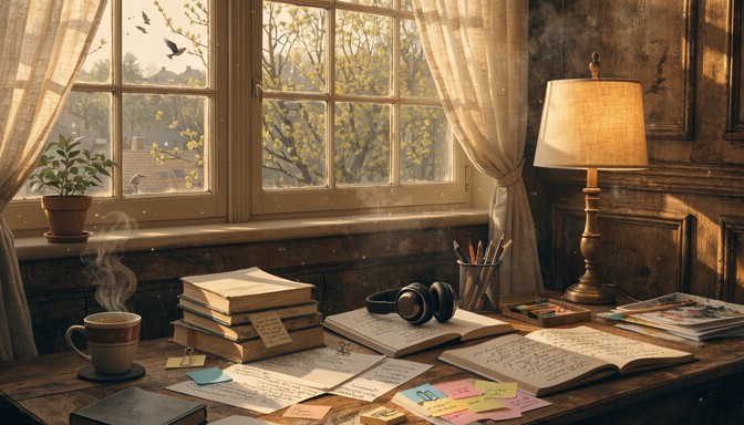 Free Cozy Artist Workspace Image - Lofi, Study, Desk | Download at ...