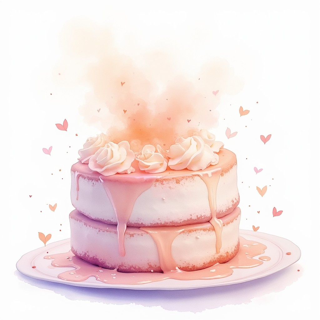 Free Dissolving Memory Cake Image - Watercolor, Cake, Peach | Download ...