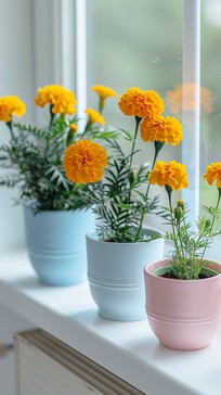 Window Flower Inside Free Blooming Window Flowers Image - Flowers, Marigolds, Window ...
