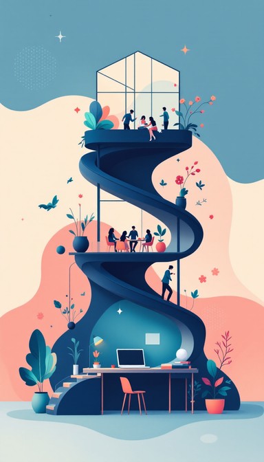 Free Workplace Growth Journey Image - Illustration, Workspace, Growth ...