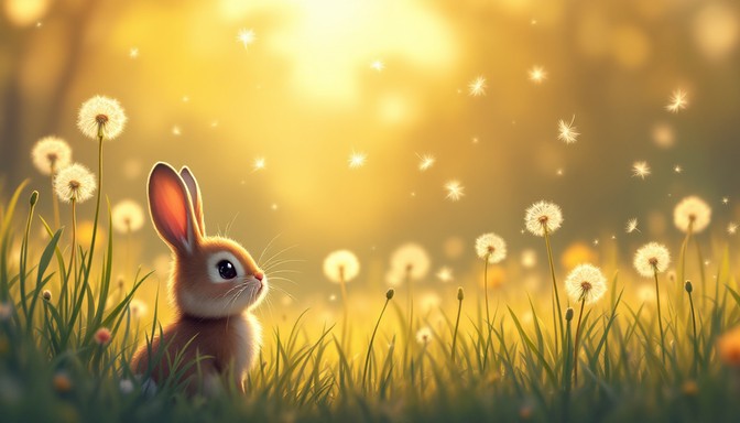 Free Dandelion Rabbit Dreams Image - Rabbit, Dandelion, Meadow ...
