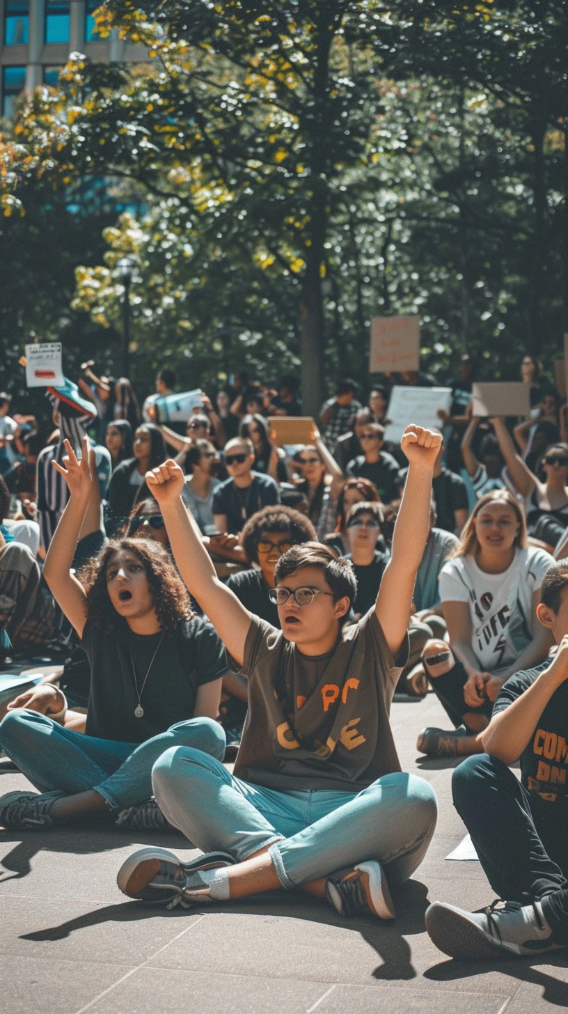 Sitting Inprotest Free Protesters Seated Together Image - Protest, Activism, Youth ...
