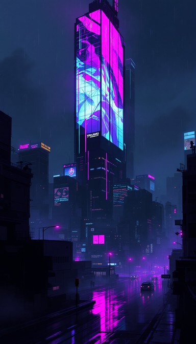 Vertical Distopia Free Neon Vertical Dystopia Image - Cyberpunk, Neon, Megastructure ...