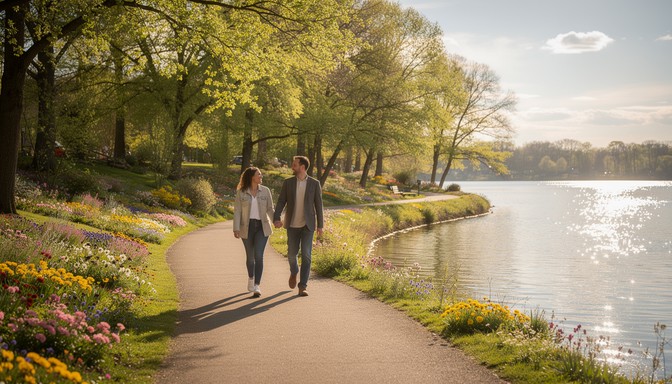 Cold Spring Romantic Free Lakeside Spring Romance Image - Spring, Couple, Lake | Download at ...