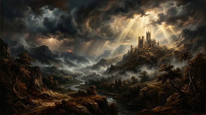 Free Divine Light Breaks Image - Baroque, Landscape, Painting ...