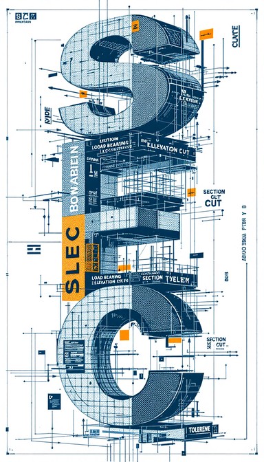 Free Architectural Typography Art Image - Typography, Blueprint ...