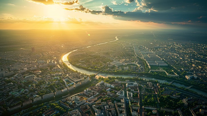Free City Sunset View Image - Cityscape, Sunset, River | Download at ...