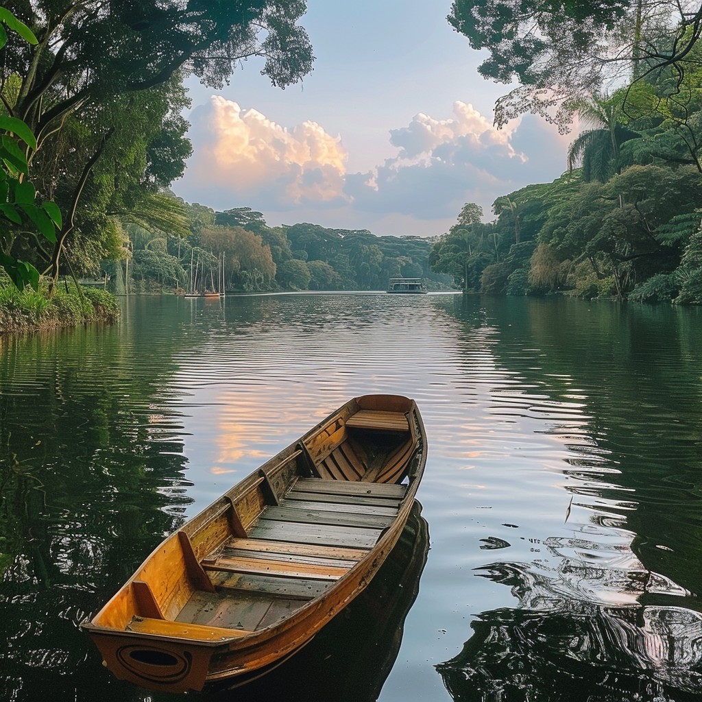 Free Serene Lake Scene Image - Lake, Boat, Serene | Download at StockCake