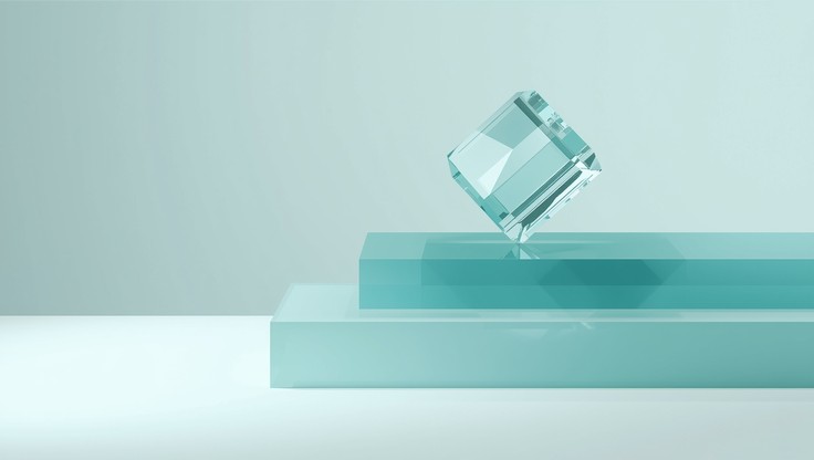 Free Illuminated Aqua Cube Image - Turquoise, Cube, Minimalist ...