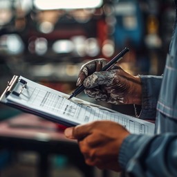 Free Mechanic Taking Notes Image - Mechanic, Writing, Clipboard ...