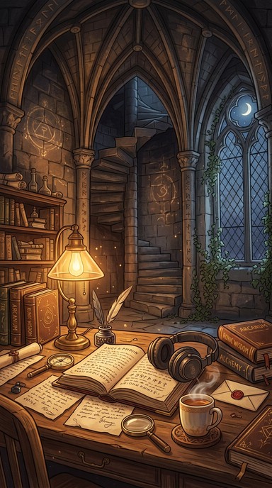 Free Enchanted Scholar's Desk Image - Study, Desk, Magical | Download ...