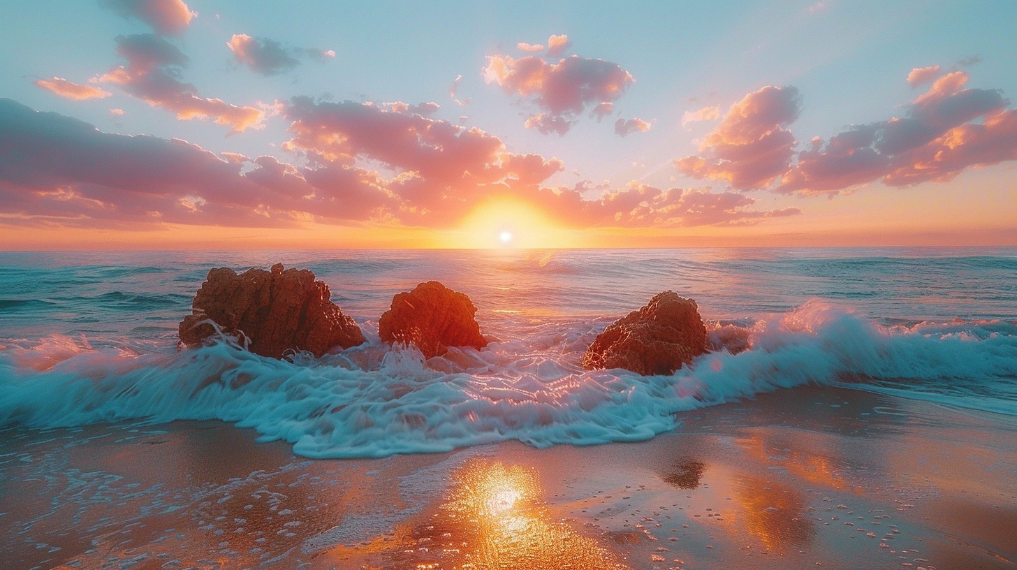 Free Sunset Ocean Bliss Image - Sunset, Ocean, Waves | Download at ...