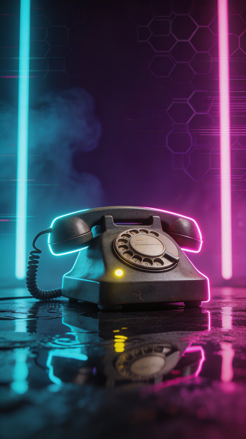 Free Neon Retro Phone Image - Telephone, Neon, Cyberpunk | Download at ...