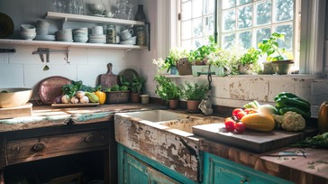 Background Images Rustic Kitchen Setting Free Rustic Kitchen Interior Image - Kitchen, Rustic, Sunlight ...