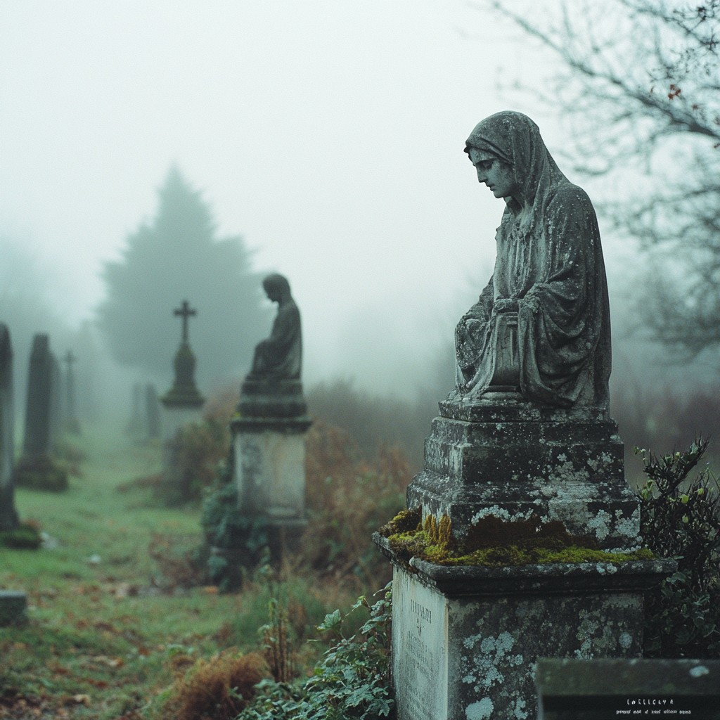 Free Misty cemetery ambiance Image - Mist, Cemetery, Statue | Download ...