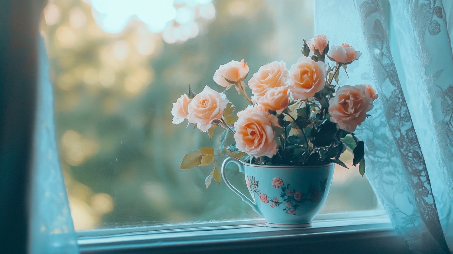 Free Blooming Window Roses Image - Roses, Window, Flowers | Download at ...