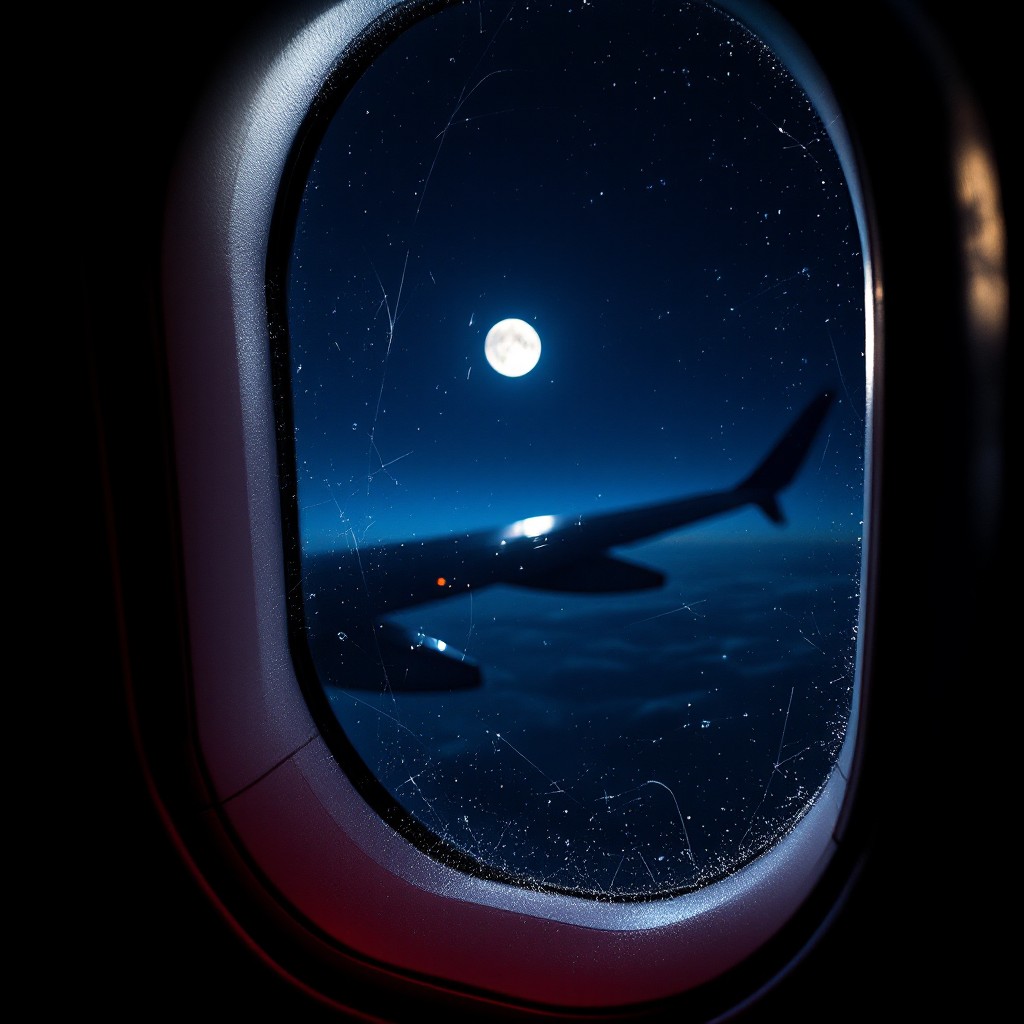 Flign Light Windows Free Moonlit Flight Window Image - Airplane, Window, Moon | Download at ...