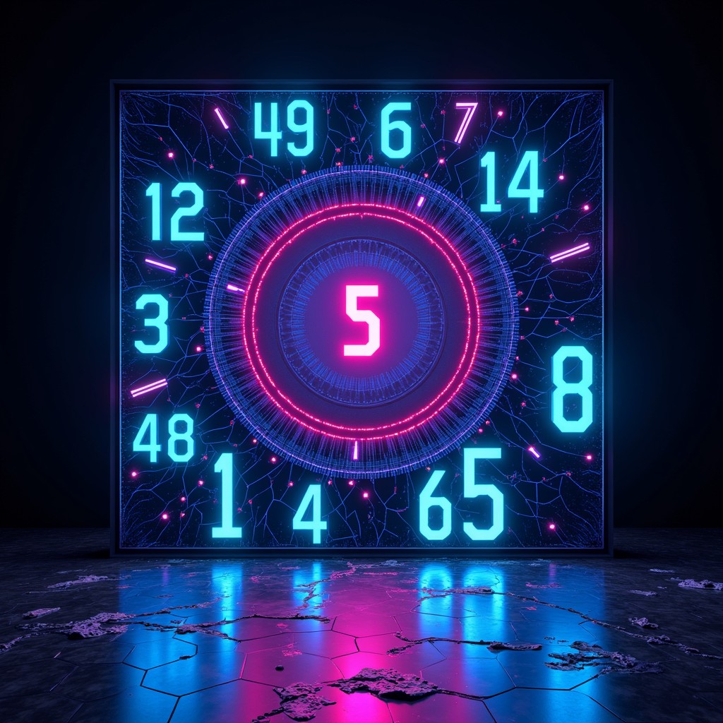 Free Neon Number Mandala Image - Cyberpunk, Neon, Digital | Download at ...