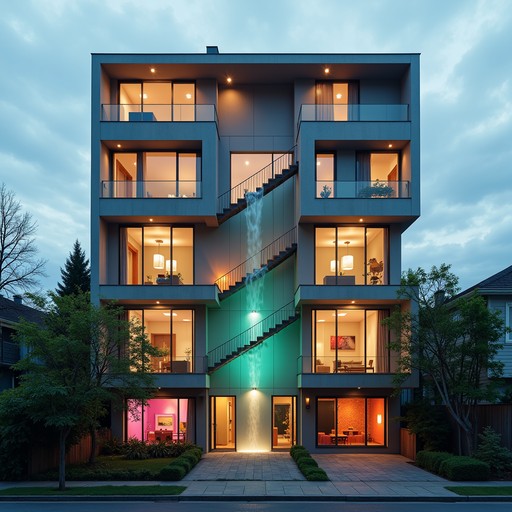 Free Illuminated Modern Residence Image - Architecture, Modern ...