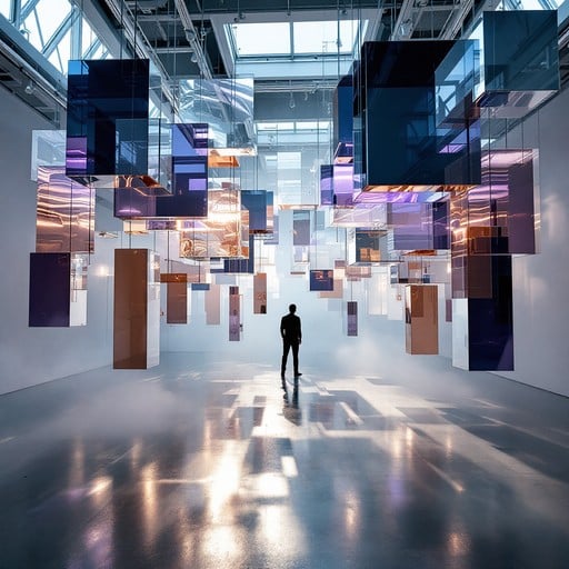 Free Floating Light Geometry Image - Installation, Geometric, Mirrors ...