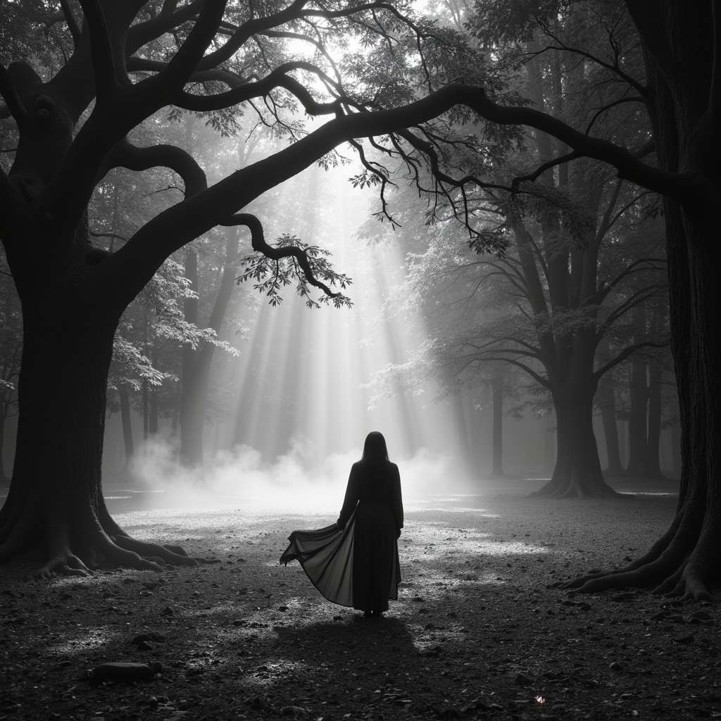 Free Mysterious forest journey Image - Forest, Misty, Silhouette ...