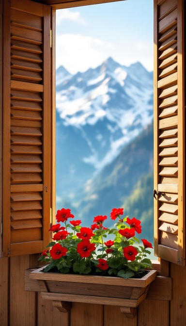 Free Alpine Window Beauty Image - Alpine, Mountains, Shutters ...