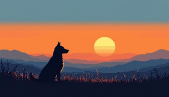 Download Dog Sunset Silhouette Image - Dog, Sunset, Silhouette