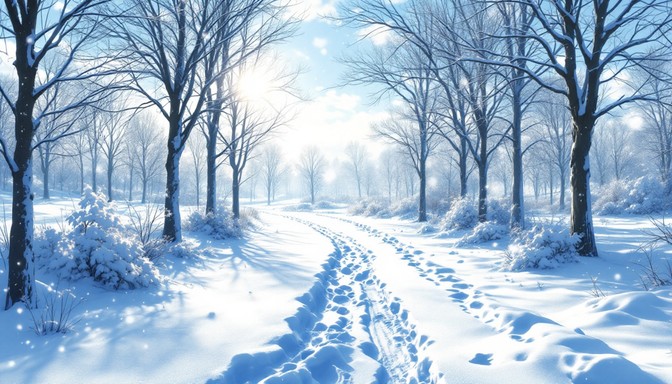 Free Snowy forest path Image - Winter, Snow, Trees | Download at StockCake