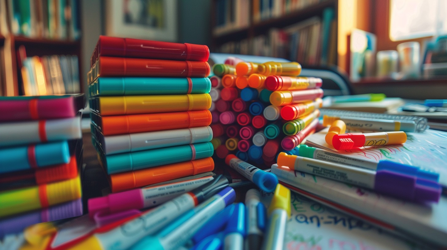 Free Colorful Study Supplies Image - Books, Markers, Pens | Download at ...