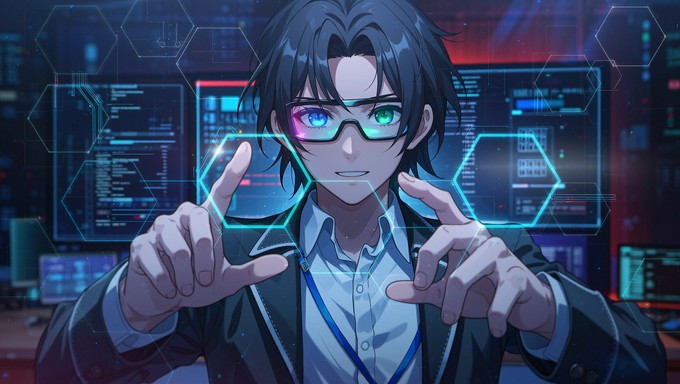 Code Cipher Anime Free Cyberpunk Code Fox Image - Anime, Cyberpunk, Hacker | Download at ...