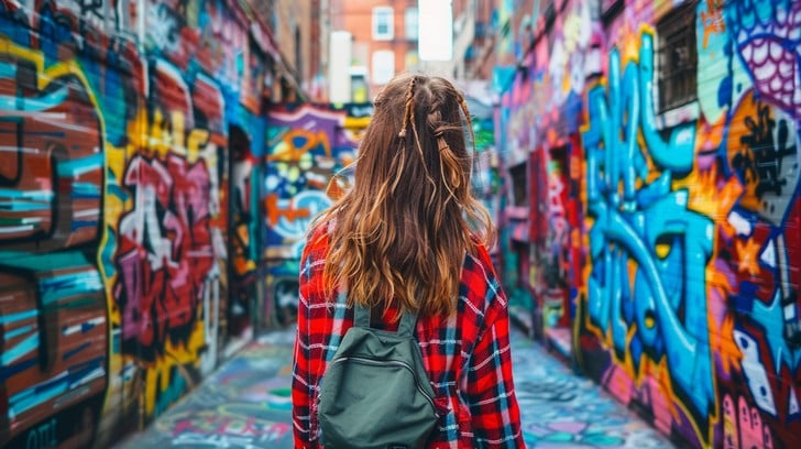 Free Urban Graffiti Exploration Image - Urban, Graffiti, Woman