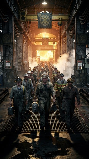 Free Workers March Together Image - Workers, Industrial, Factory ...