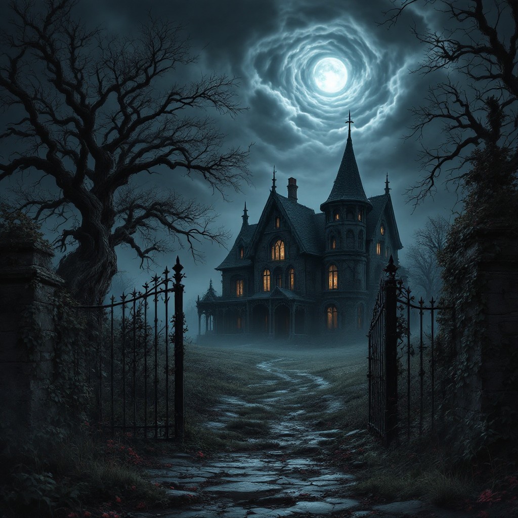 Free Haunted Moonlit Manor Image - Victorian, Gothic, Mansion ...
