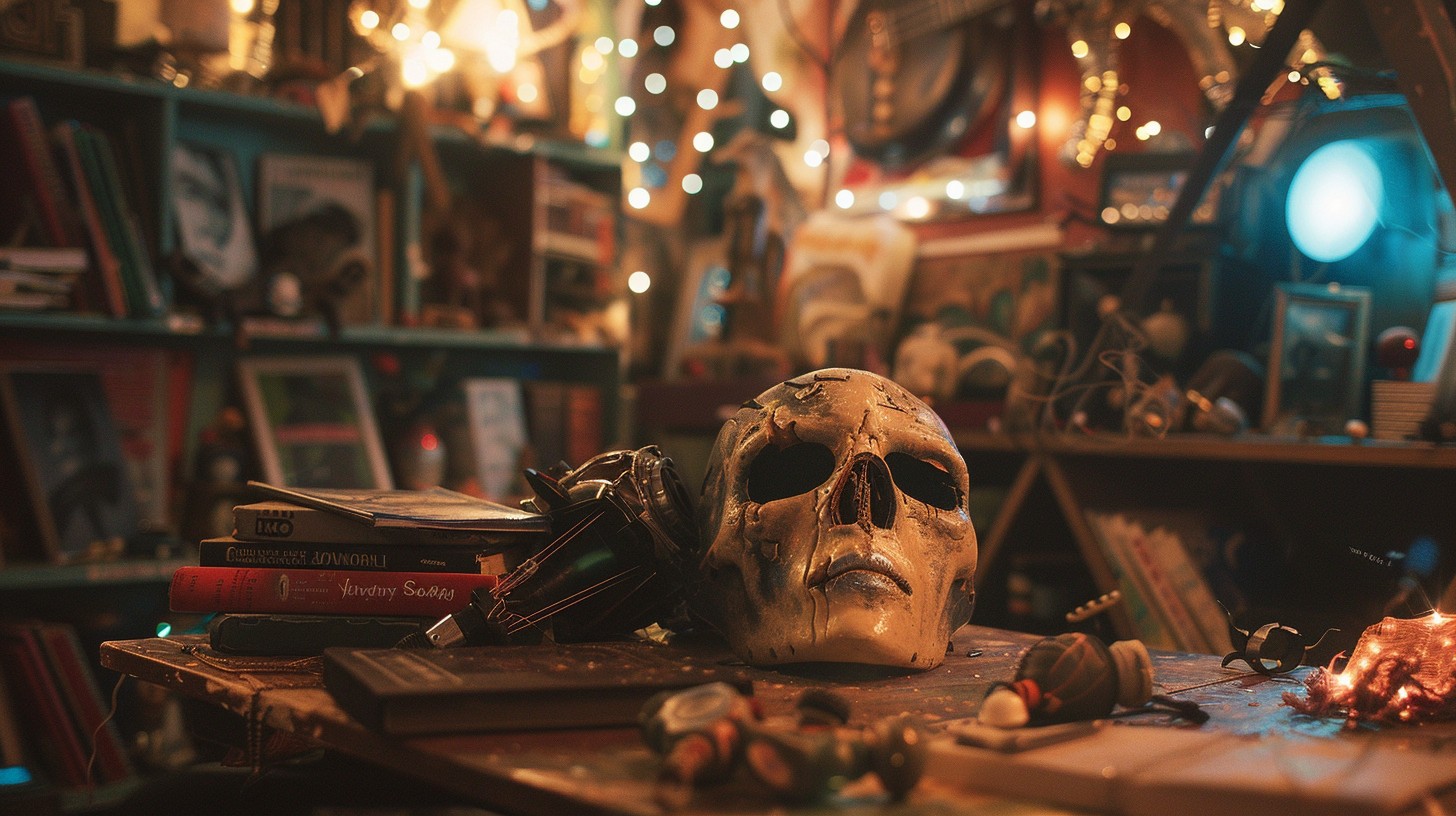 Free Mysterious Study Desk Image - Skull, Books, Desk | Download at ...