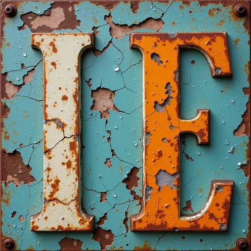 Free Weathered Letter Art Image - Weathered, Rusty, Teal | Download at ...