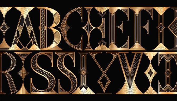 Free Golden Deco Alphabet Image - Alphabet, Vintage, Golden | Download ...