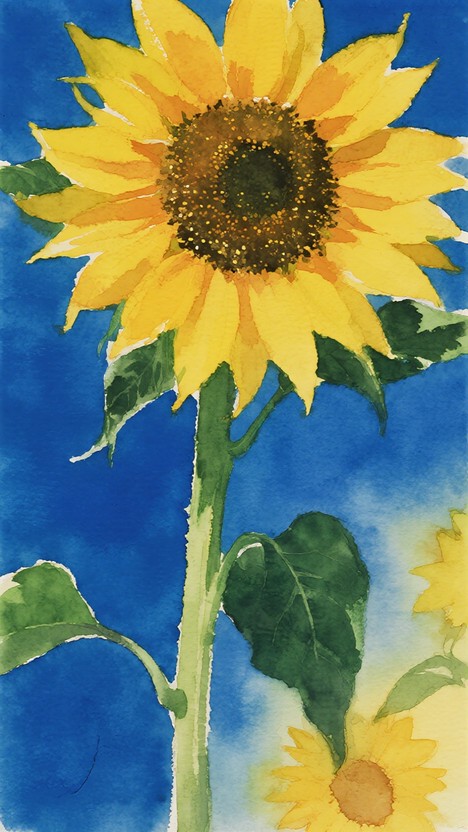 Free Vibrant Sunflower Watercolor Image | Download at StockCake