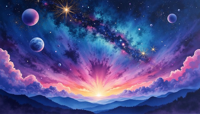 Free Cosmic Wonder Unfolds Photo - Nebula, Cosmos, Watercolor ...