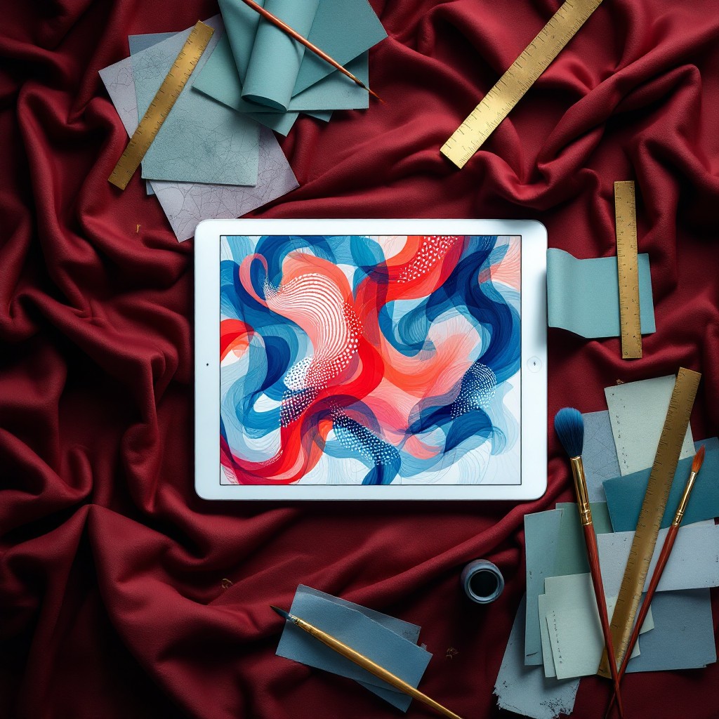 Free Digital Meets Traditional Image - Tablet, Paintbrush, Ruler ...