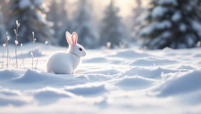 Free Snowy Rabbit Dawn Image | Download at StockCake
