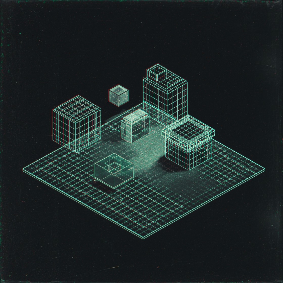 Free Retro 3D Geometry Image - Wireframe, Geometric, Vintage | Download ...