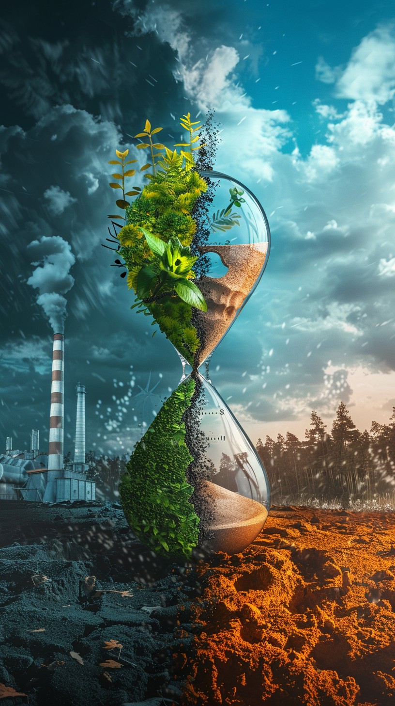 Free Time's Environmental Impact Photo - Hourglass, Nature, Industry ...