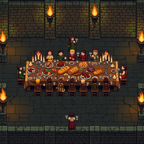 Free Medieval Pixel Feast Image - Pixel, Medieval, Banquet | Download ...