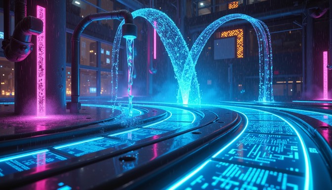 Free Liquid Data Flows Image - Cyberpunk, Futuristic, Neon | Download ...