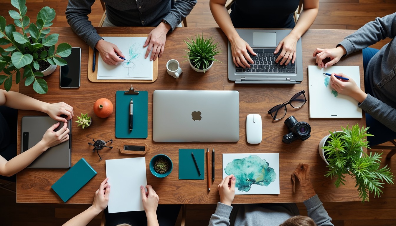 Free Collaborative workspace overhead Image - Collaboration, Workspace ...