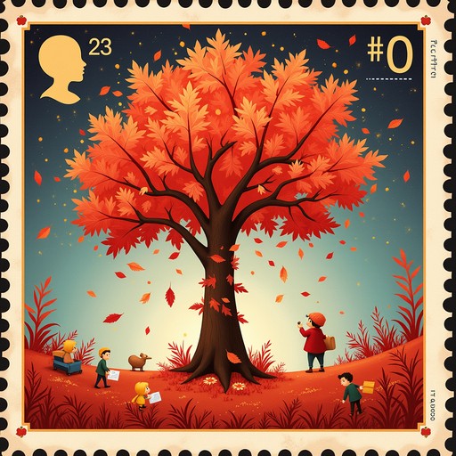 Free Magical Autumn Stamp Image - Autumn, Tree, Stamp | Download at ...